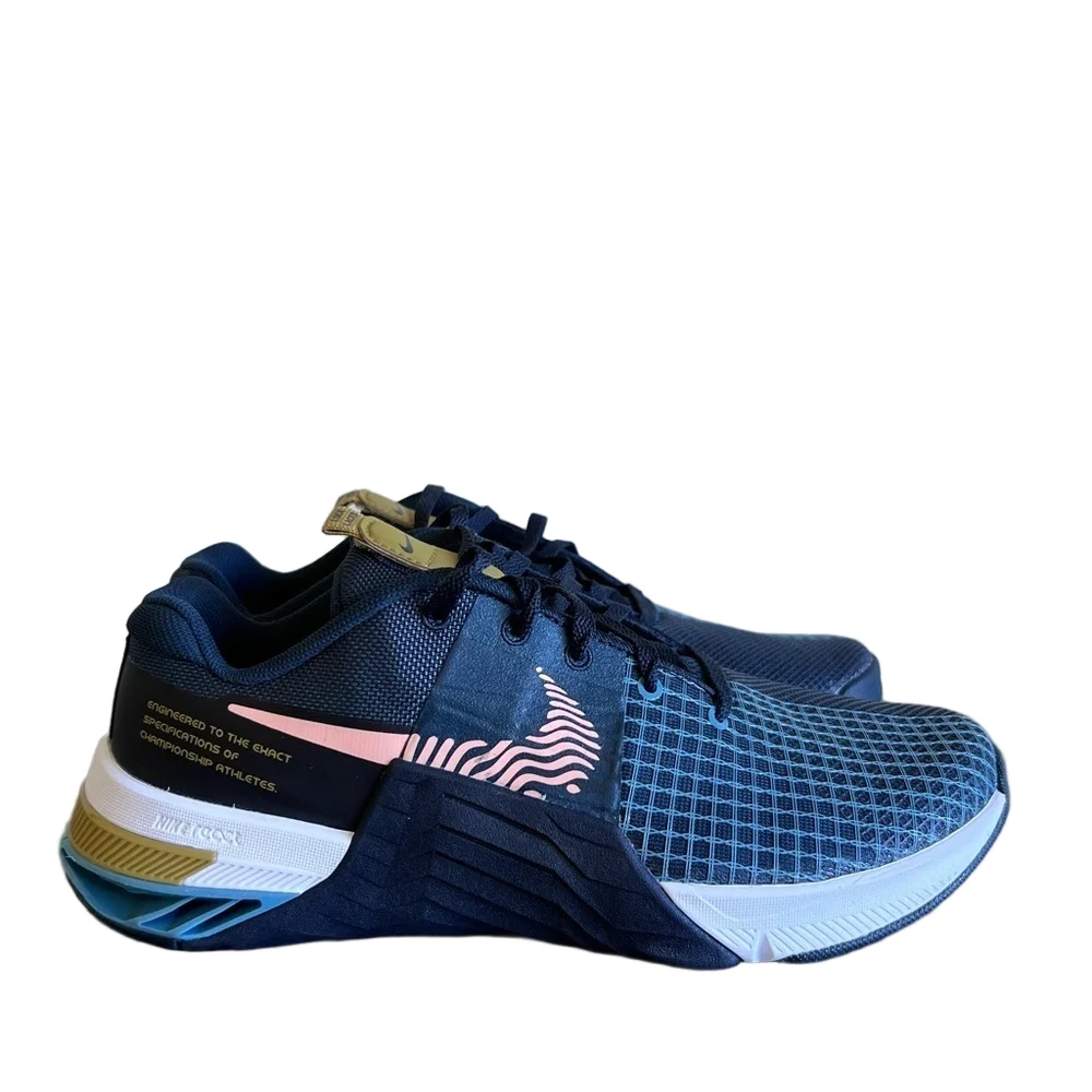 Nike NEW Men's Metcon 8 Armory Navy Arctic Orange Shoe Size 7.5 #806